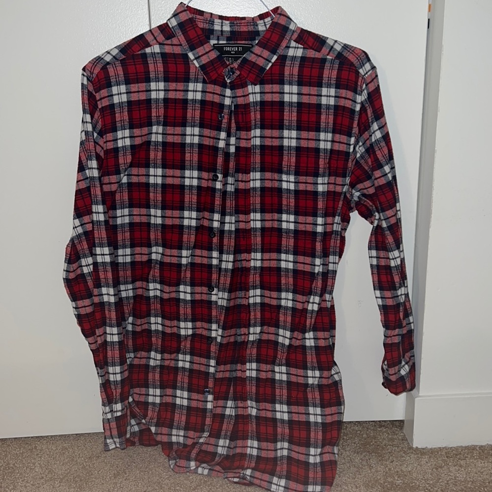 Forever 21 Plaid Flannel Shirt L/S size Large